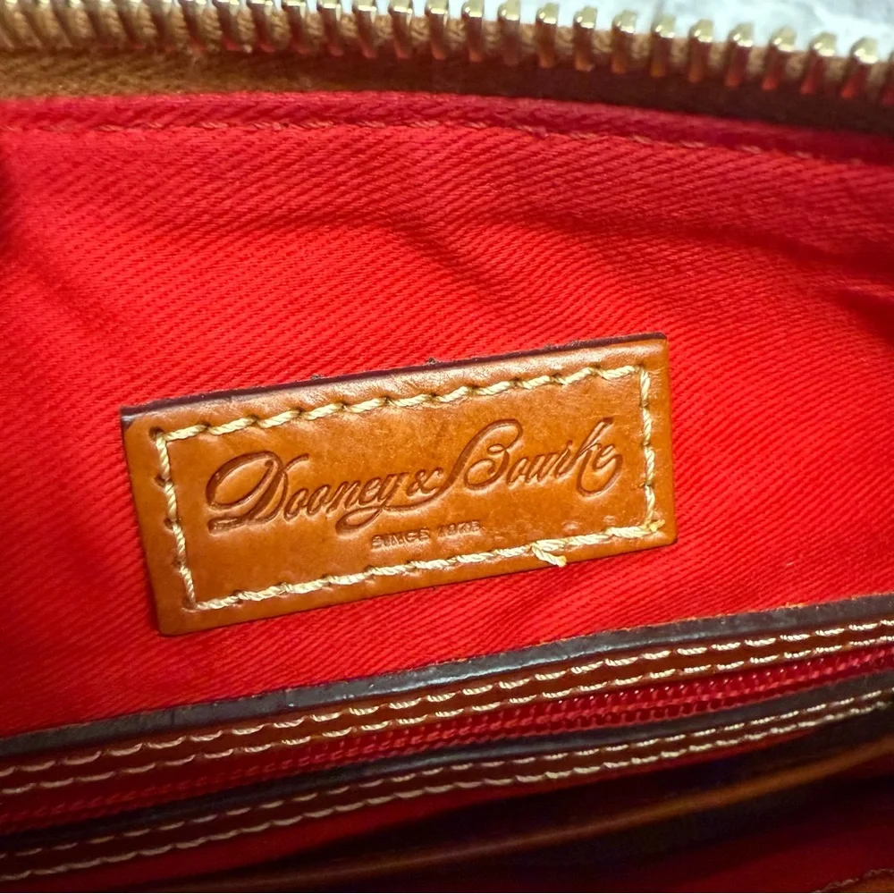 Dooney & Bourke Pebbled Leather Crossbody - Fuchsia with Tan Trim